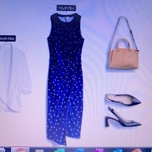 Blue polka dot dress